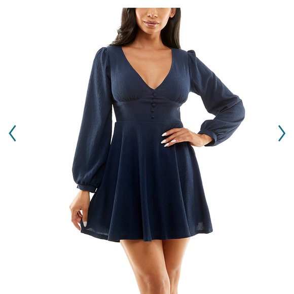 NWT Sonoma Juniors Brown Long Sleeve Princess Fit & Flare Dress Size Large - Picture 8 of 8